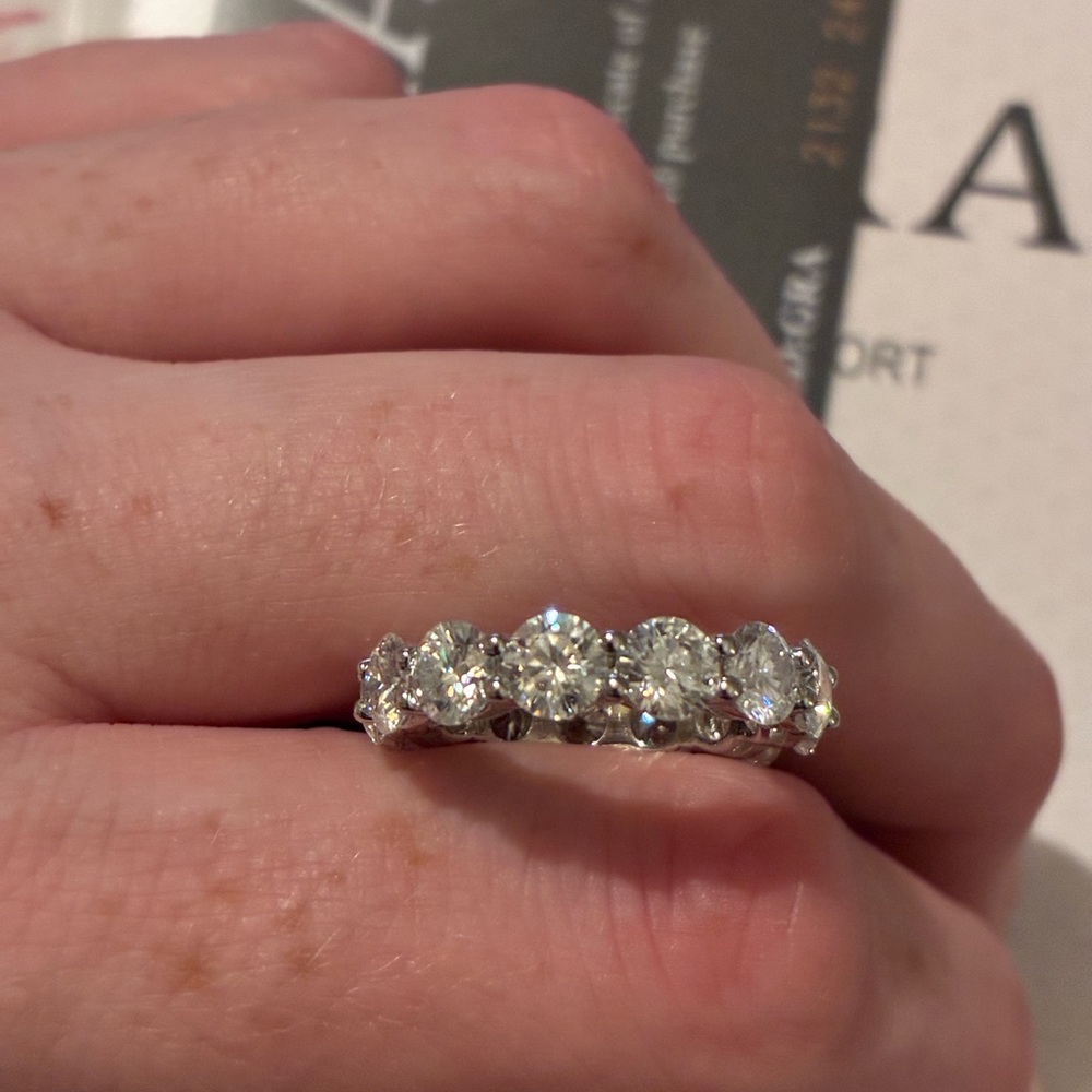 Sparkling 925 Sterling Silver 13-Stone 0.5*Carat Moissanite Diamond Ring